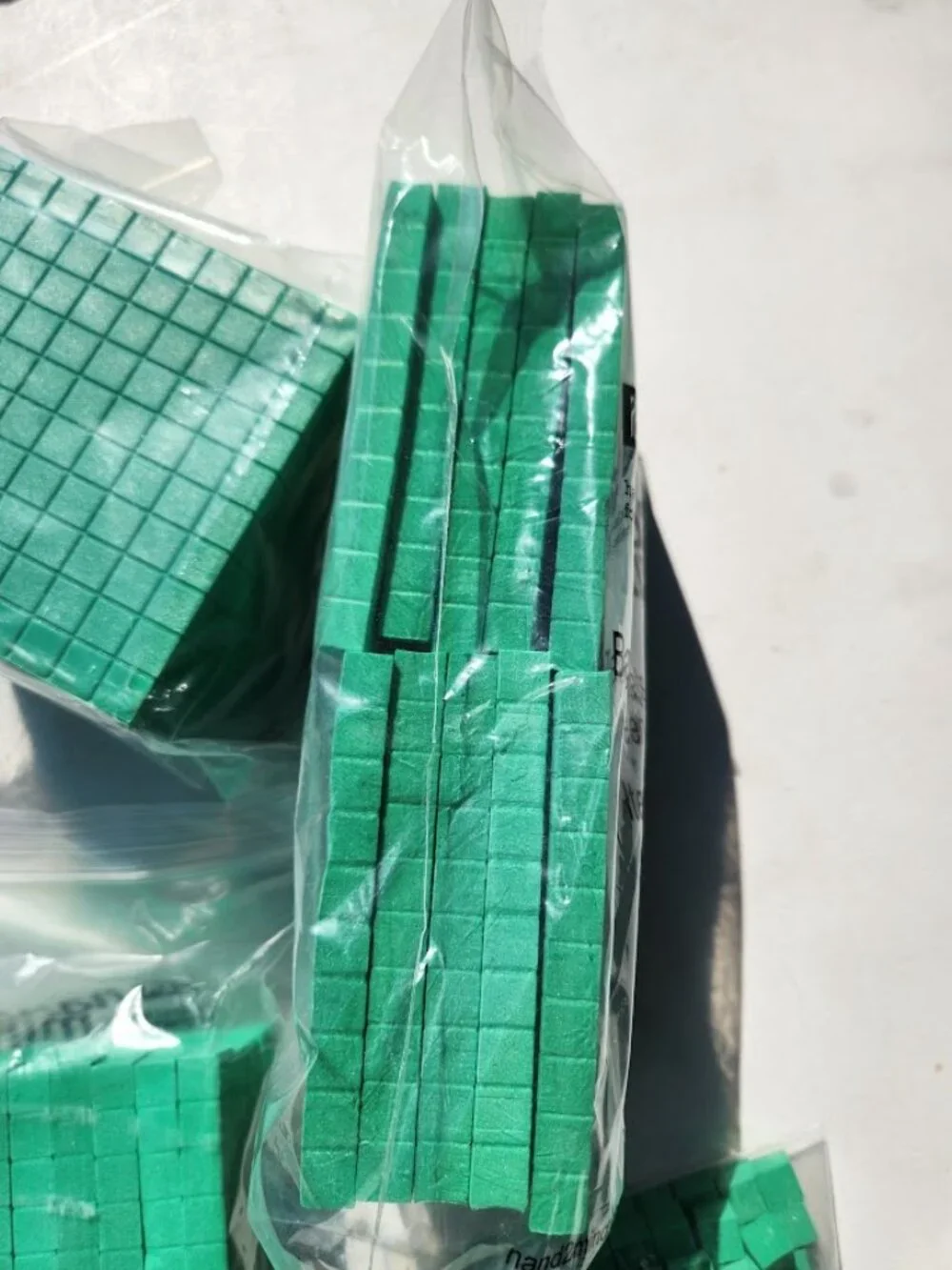 hand2mind Green Foam Base Ten Blocks  Place Value Addition Subtraction Rods Cube